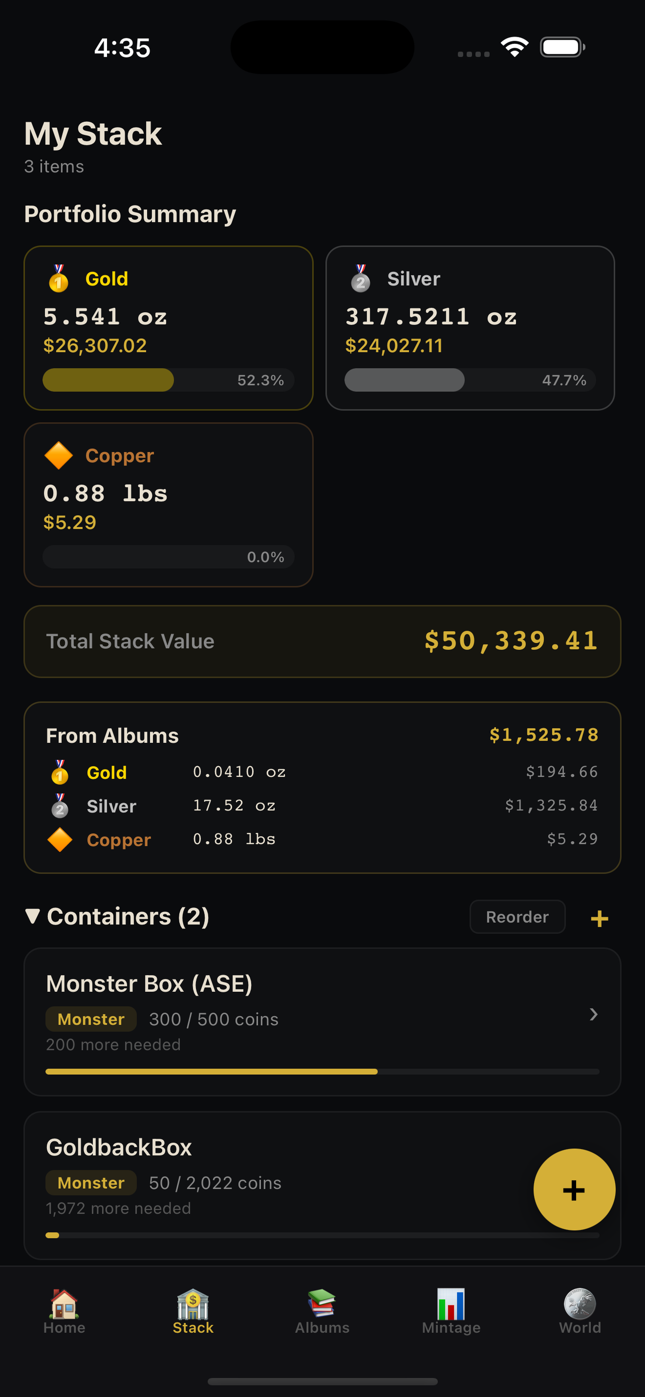 StackVault portfolio tracker